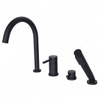 Besco Illusion bateria wannowa 4-otworowa czarny mat