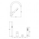 Besco Illusion bateria wannowa 4-otworowa chrom