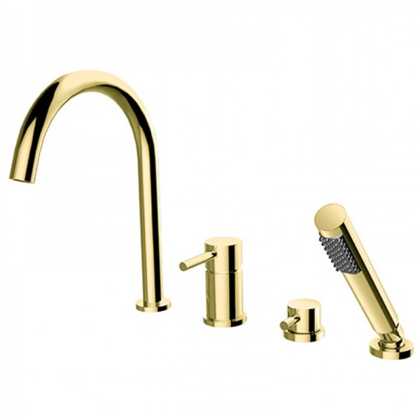 Besco Illusion bateria wannowa 4-otworowa złota