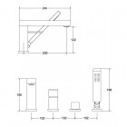 Besco Modern / Varium bateria wannowa 4-otworowa chrom