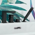 Besco Modern / Varium bateria wannowa 4-otworowa czarny mat