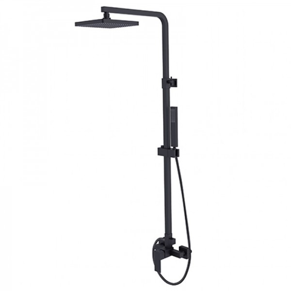 Besco Modern / Varium zestaw prysznicowy natynkowy czarny mat