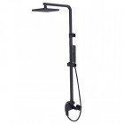 Besco Modern / Varium zestaw prysznicowy natynkowy czarny mat