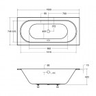 Besco Vitae Slim wanna prostokątna 150x75 cm WAV-150-SL