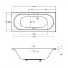 Besco Vitae Slim+ wanna prostokątna 150x75 cm WAV-150-S+