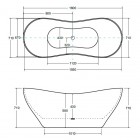 Besco Viya wanna wolnostojąca 160x70 cm czarna/biała
