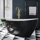 Besco Keya wanna wolnostojąca 165x70 cm czarna/biała WAM-165-KBW