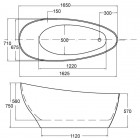 Besco Keya wanna wolnostojąca 165x75 cm czarna/biała