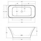 Besco Assos wanna wolnostojąca 160x70 cm czarna/biała WMD-160-ABW