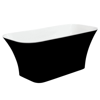 Besco Assos wanna wolnostojąca 160x70 cm czarna/biała WMD-160-ABW