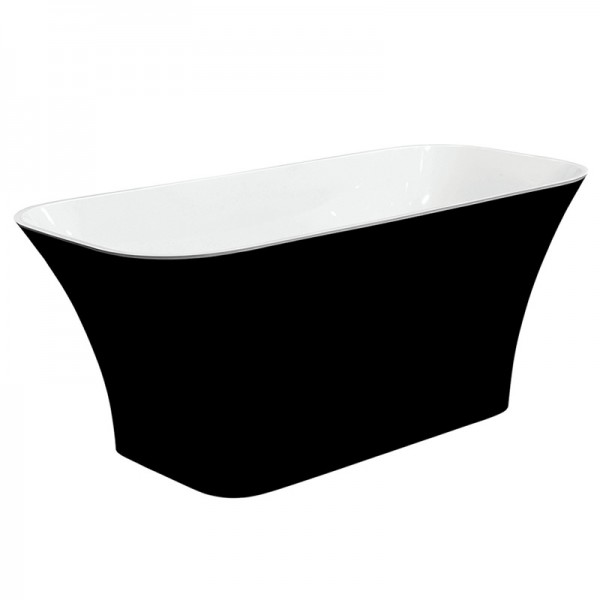 Besco Assos wanna wolnostojąca 160x70 cm czarna/biała WMD-160-ABW