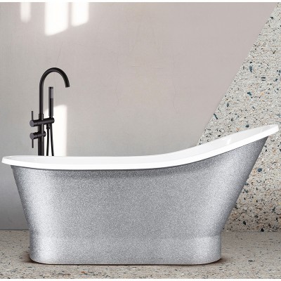 Besco Gloria Glam wanna retro wolnostojąca 150 cm srebrna