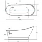 Besco wanna retro wolnostojąca Gloria 150 cm