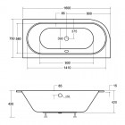 Besco Avita Slim+ wanna asymetryczna 160x75 cm prawa biała WAV-160-NPP