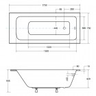 Besco Talia Slim wanna prostokątna 170x70 cm biała WAT-170-SL