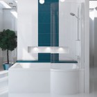 Besco Inspiro kabino-wanna prawa 160x70 cm z parawanem 1-skrzydłowym WAI-160-NPR