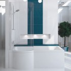 Besco Inspiro kabino-wanna lewa 160x70 cm z parawanem 1-skrzydłowym WAI-160-NLE