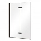 Besco Lumix Black parawan 2-skrzydłowy 100x145 cm czarny mat PLB-2S