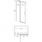 Besco Eco-C drzwi do wnęki uchylane ze ścianką stałą 100 cm EC-100-190C