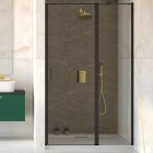 Besco Exo-C Black drzwi prysznicowe 100 cm czarny mat ECB-100-190C