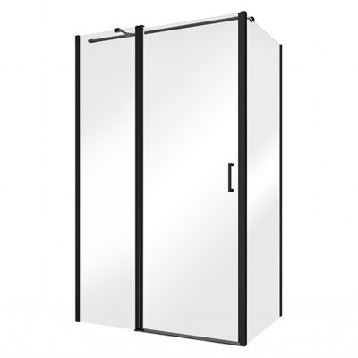 Besco Exo-CH Black ścianka boczna do drzwi 80 cm czarny mat PCH-8B-190C