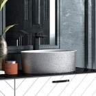 Besco Uniqa Glam umywalka nablatowa 32x46 cm srebrna UMD-U-NGS