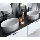 Besco Uniqa Glam umywalka nablatowa 32x46 cm srebrna UMD-U-NGS