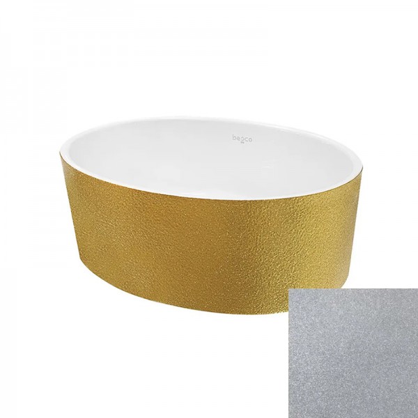 Besco Uniqa Glam umywalka nablatowa 32x46 cm srebrna UMD-U-NGS