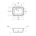 Besco Assos Glam umywalka nablatowa 40x50 cm srebrna UMD-A-NBS