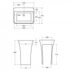 Besco Assos S-Line umywalka wolnostojąca 40x50 cm biała UMD-AP-WO