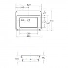 Besco Assos S-Line umywalka nablatowa 40x50 cm biała UMD-AP-NB