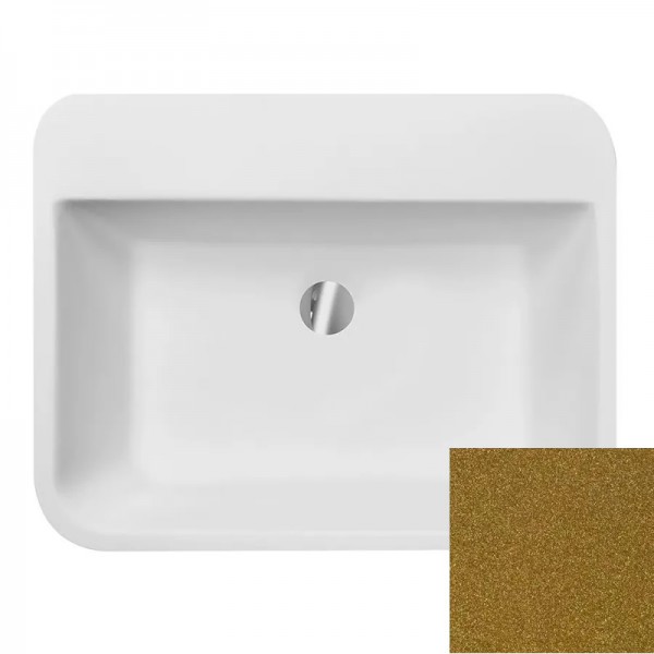 Besco Assos S-Line umywalka nablatowa 40x50 cm złota UMD-AP-NBZ