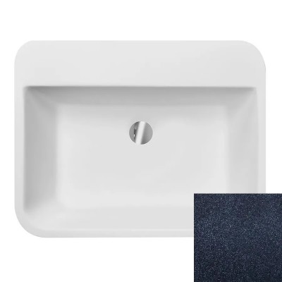 Besco Assos S-Line umywalka nablatowa 40x50 cm grafitowa UMD-AP-NBG