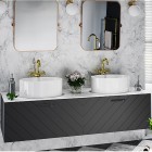 Besco Floo szafka podumywalkowa 60 cm czarna uchwyt czarny lewa SUF-654-CCL