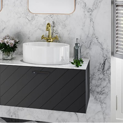 Besco Floo szafka podumywalkowa 60 cm czarna uchwyt czarny prawa SUF-654-CCP