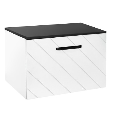 Besco Floo szafka podumywalkowa 60 cm biała uchwyt czarny lewa SUF-654-BCL