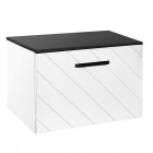 Besco Floo szafka podumywalkowa 60 cm biała uchwyt czarny lewa SUF-654-BCL