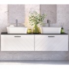 Besco Floo szafka podumywalkowa 60 cm biała uchwyt czarny lewa SUF-654-BCL