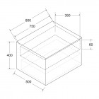 Besco Floo szafka podumywalkowa 80 cm czarna uchwyt czarny lewa SUF-854-CCL