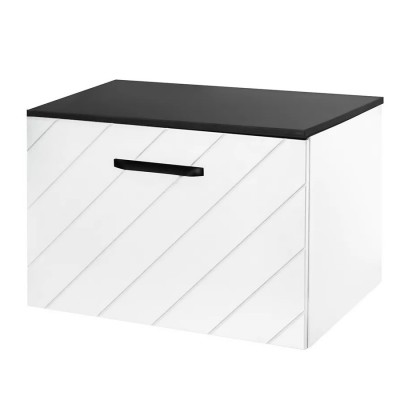 Besco Floo szafka podumywalkowa 60 cm biała uchwyt czarny prawa SUF-654-BCP