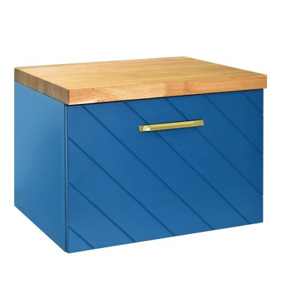 Besco Floo szafka podumywalkowa 60 cm niebieska uchwyt złoty lewa SUF-654-NZL