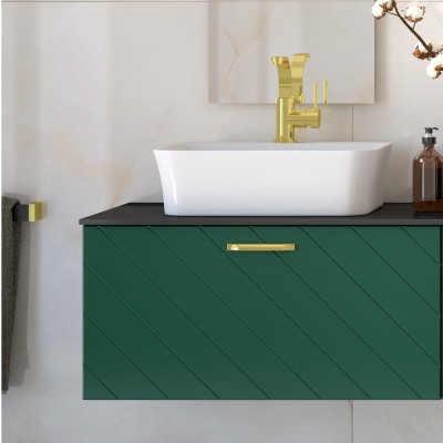 Besco Floo szafka podumywalkowa 60 cm zielona uchwyt złoty lewa SUF-654-ZZL