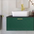 Besco Floo szafka podumywalkowa 60 cm zielona uchwyt złoty lewa SUF-654-ZZL