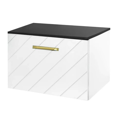 Besco Floo szafka podumywalkowa 60 cm biała uchwyt złoty prawa SUF-654-BZP