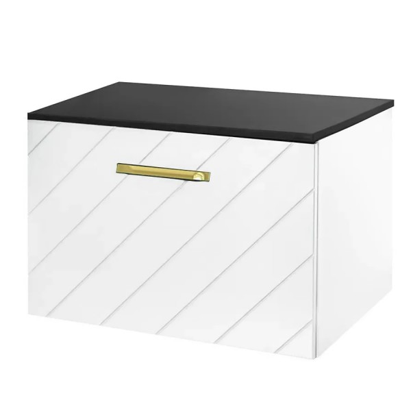 Besco Floo szafka podumywalkowa 60 cm biała uchwyt złoty prawa SUF-654-BZP