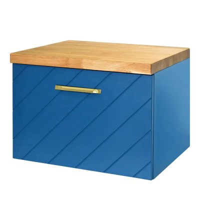 Besco Floo szafka podumywalkowa 60 cm niebieska uchwyt złoty prawa SUF-654-NZP