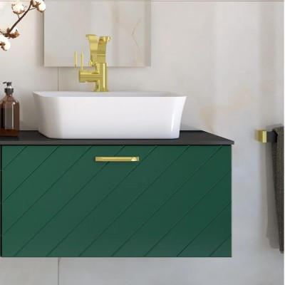 Besco Floo szafka podumywalkowa 60 cm zielona uchwyt złoty prawa SUF-654-ZZP