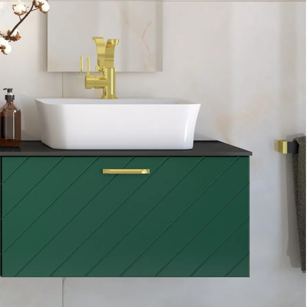 Besco Floo szafka podumywalkowa 60 cm zielona uchwyt złoty prawa SUF-654-ZZP