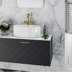 Besco Floo szafka podumywalkowa 60 cm czarna uchwyt złoty prawa SUF-654-CZP