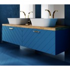 Besco Floo szafka podumywalkowa 60 cm niebieska uchwyt złoty lewa SUF-654-NZL